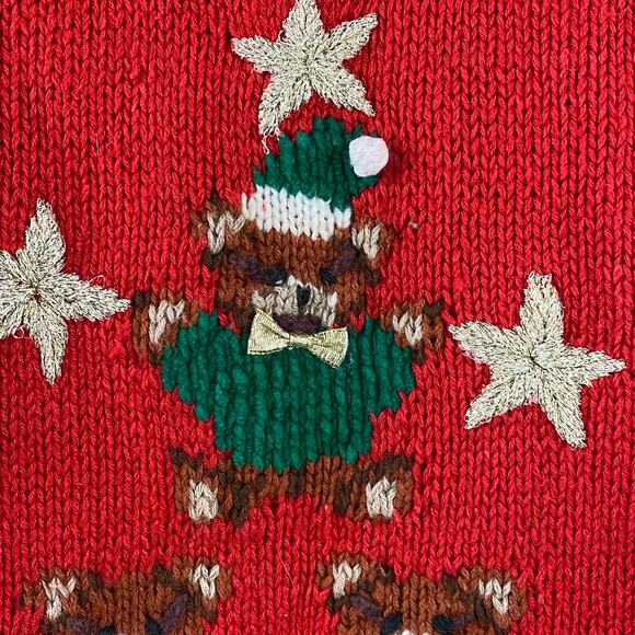 Vintage Talbots Holiday Sweater Size S Teddy Bears Ugly Christmas 90's - Picture 3 of 8
